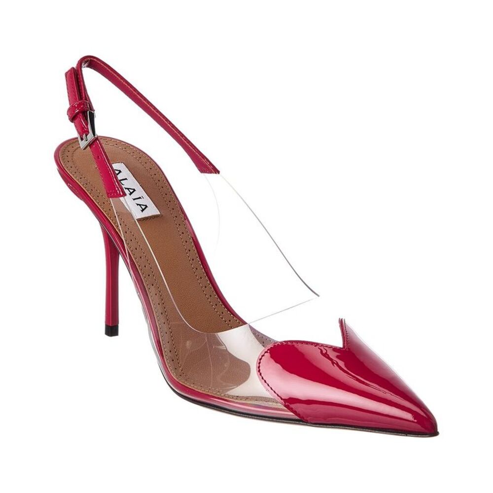 Alaïa Le Coeur Patent & Vinyl Slingback Pump, Red